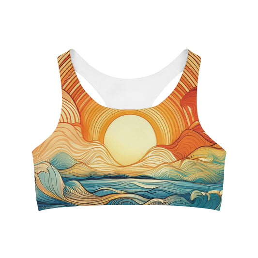 Pop Art Ocean & Sunset - Seamless Sports Bra