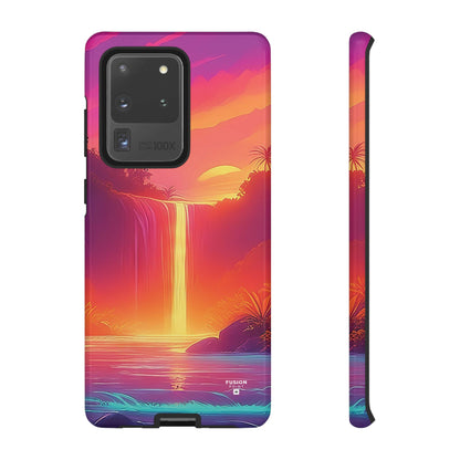 Synth-Wave Waterfall Sunrise Phone Case