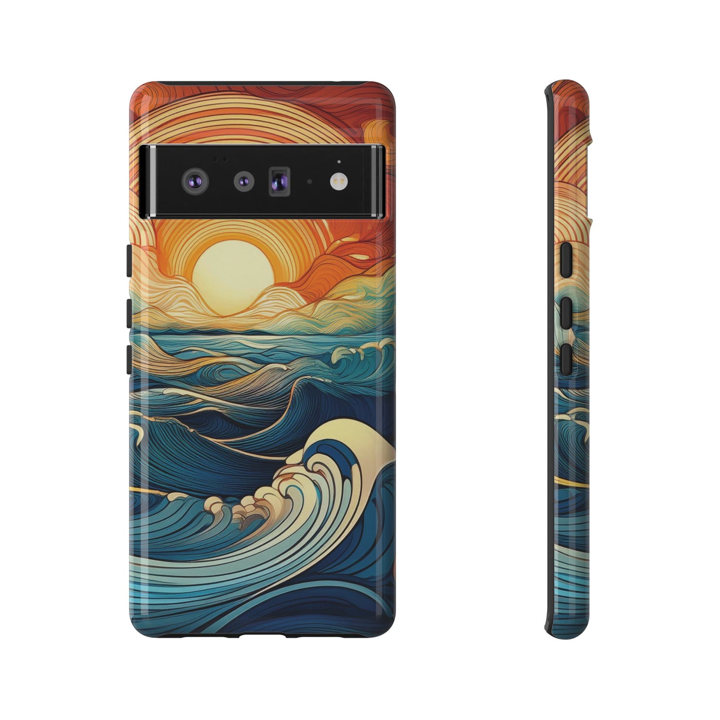 Pop Art Sunset Over the Ocean Phone Case