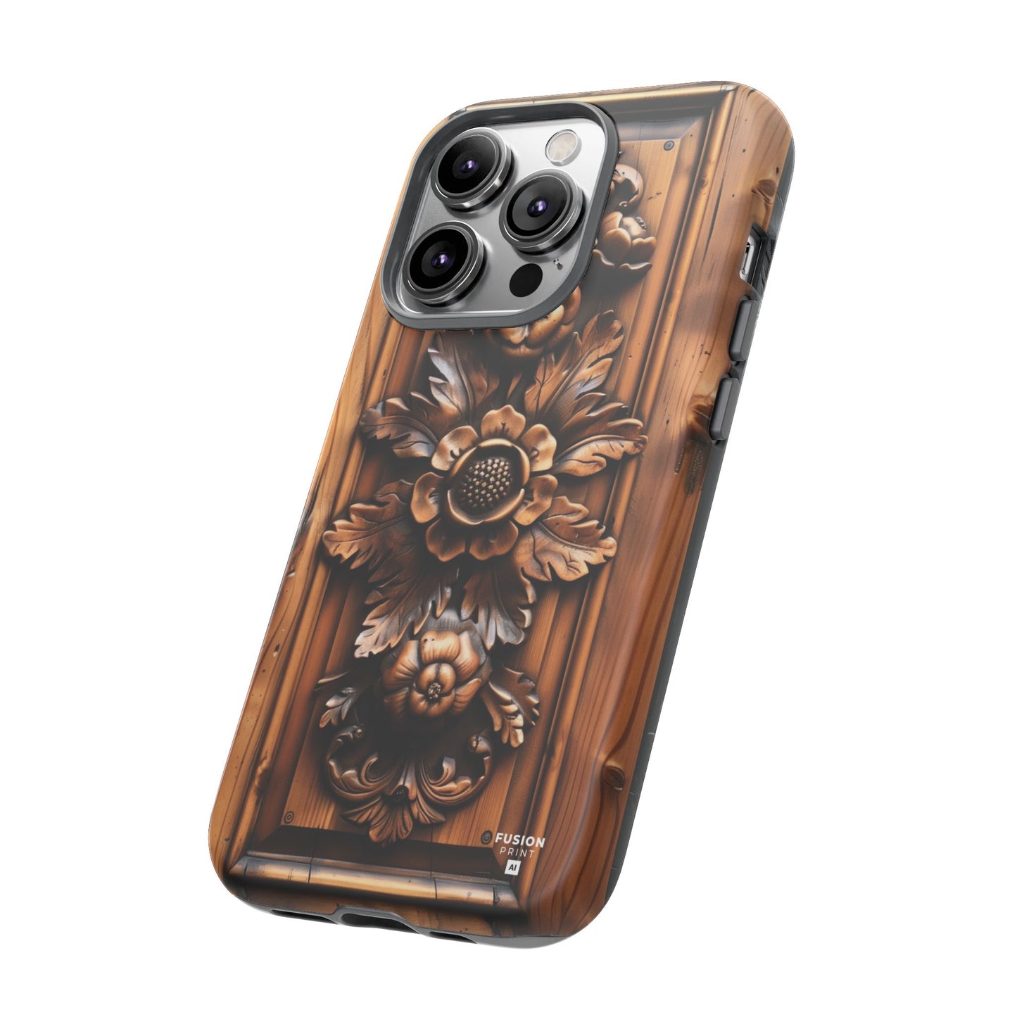 Floret Wood Carving Phone Case