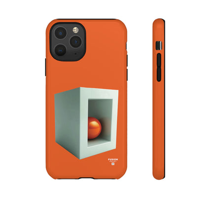 Orange Ball in a White Cube Phone Case