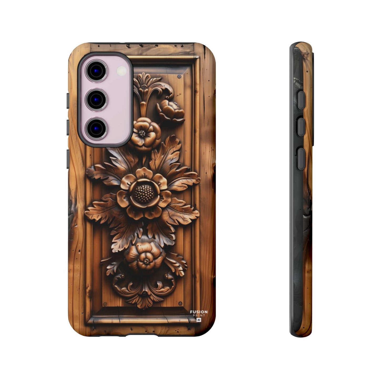 Floret Wood Carving Phone Case