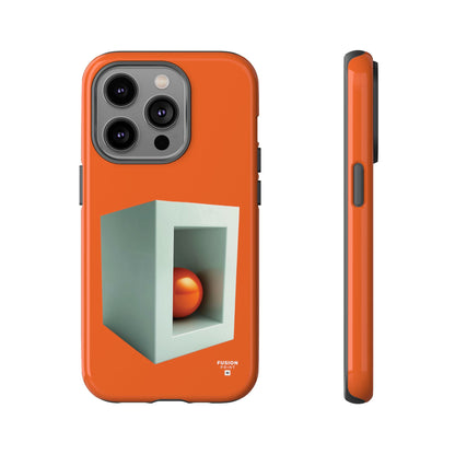 Orange Ball in a White Cube Phone Case