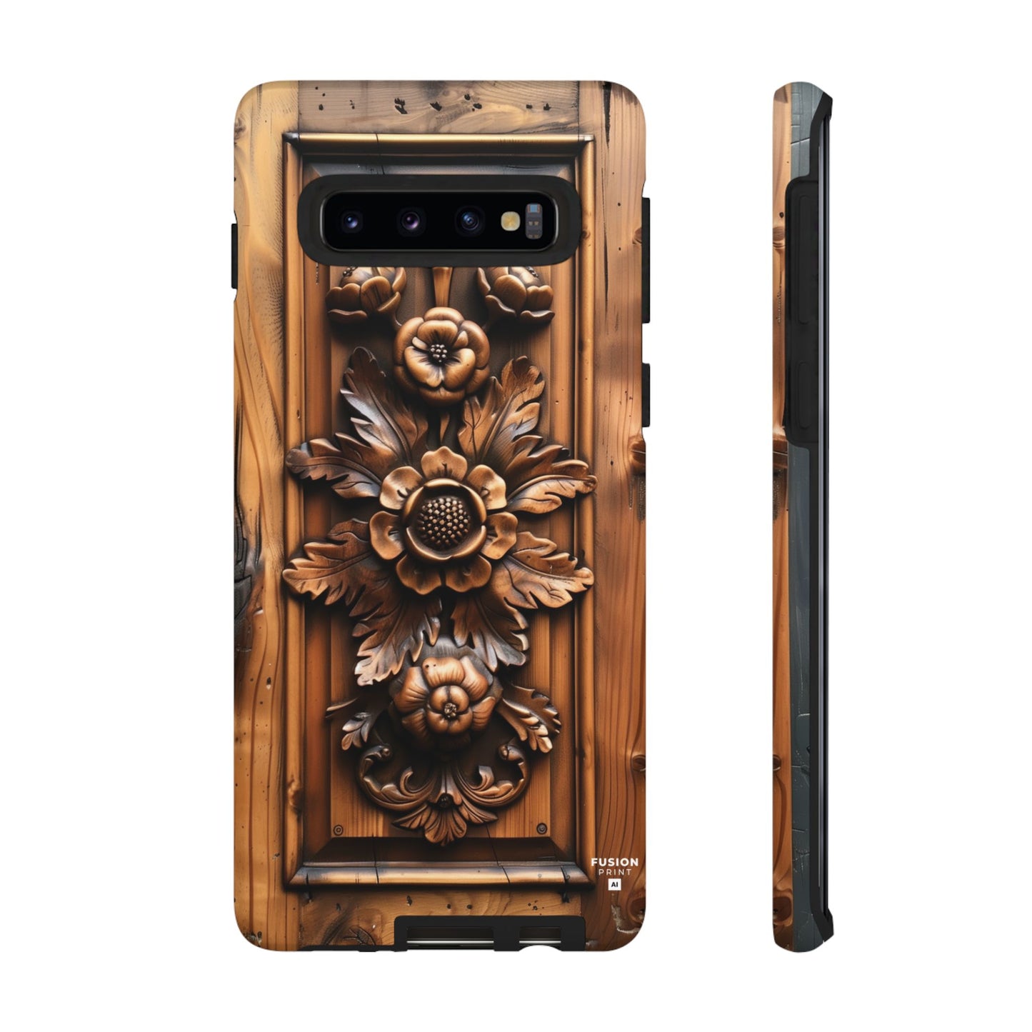 Floret Wood Carving Phone Case