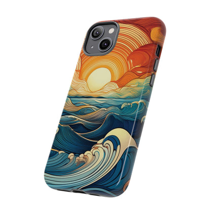 Pop Art Sunset Over the Ocean Phone Case