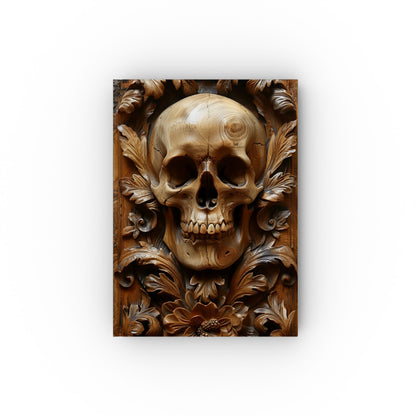 Wooden Skull Carving Hardback Journal