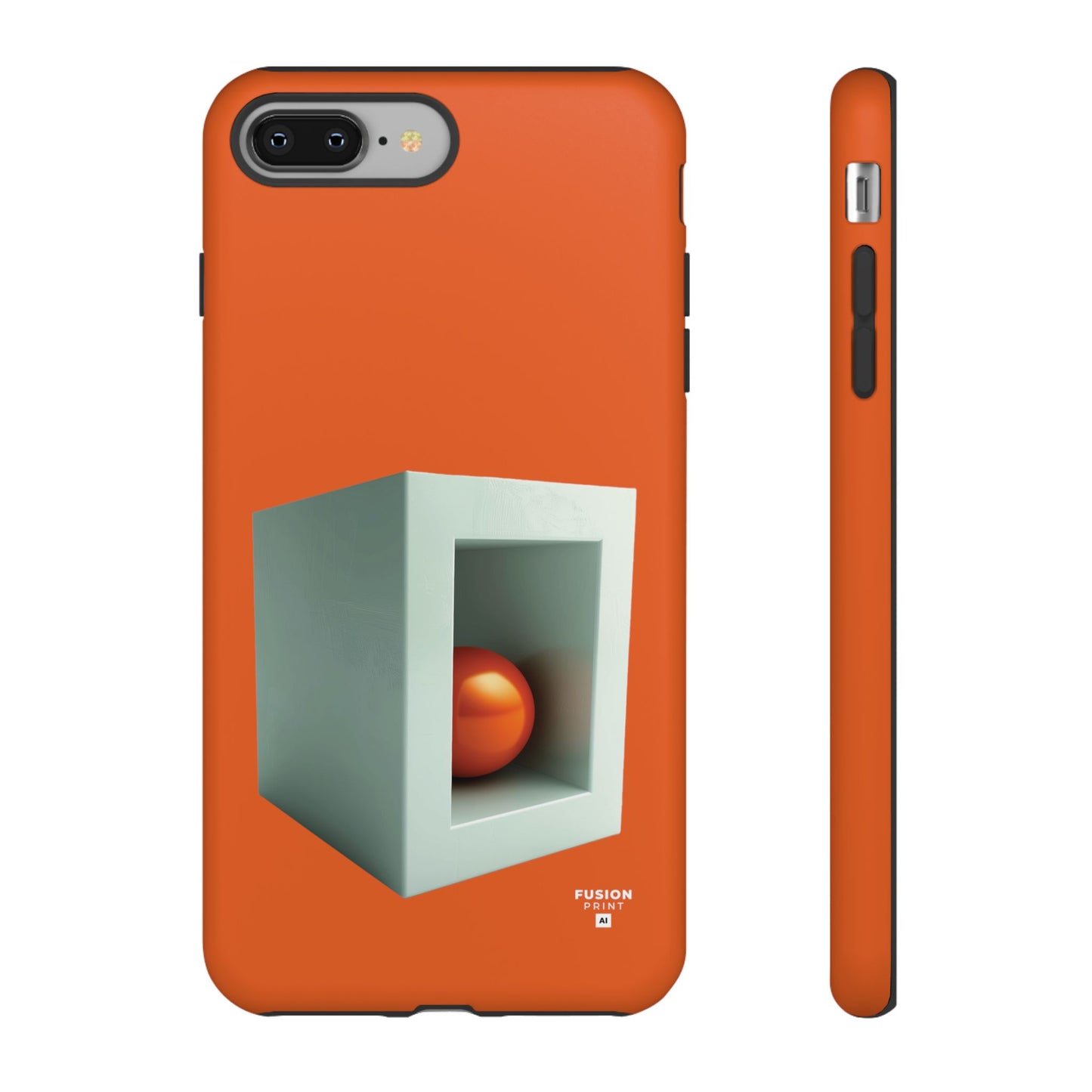 Orange Ball in a White Cube Phone Case