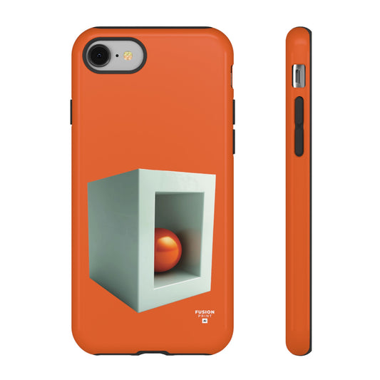 Orange Ball in a White Cube Phone Case