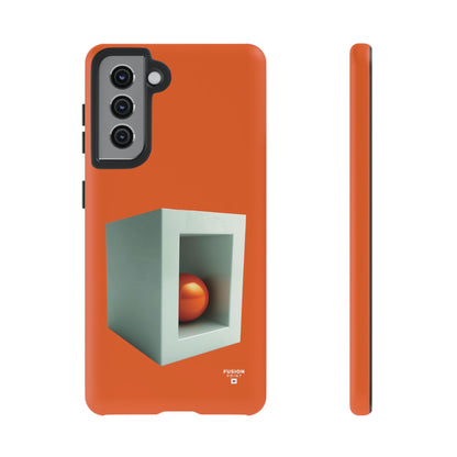 Orange Ball in a White Cube Phone Case