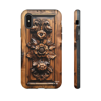 Floret Wood Carving Phone Case