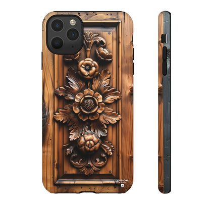 Floret Wood Carving Phone Case