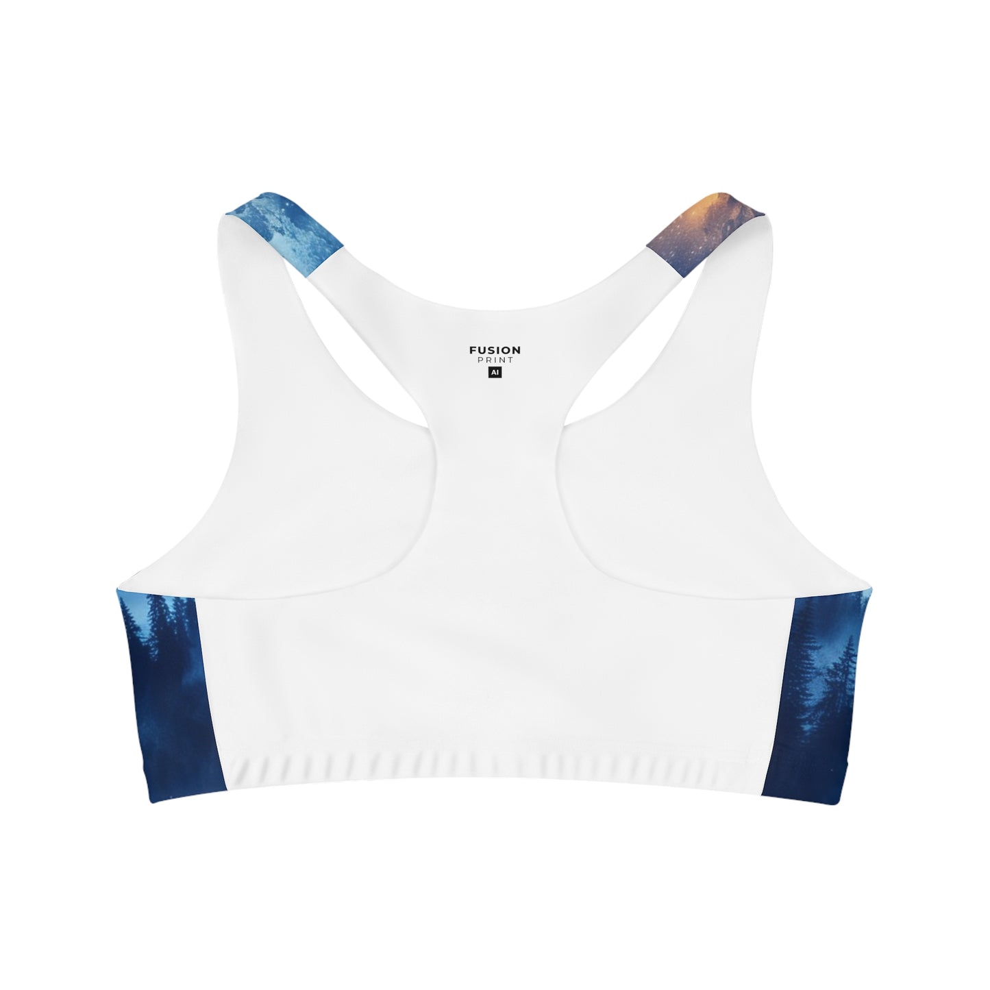 Moody Blue Mountain Landscape - Seamless Sports Bra