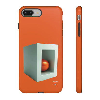 Orange Ball in a White Cube Phone Case