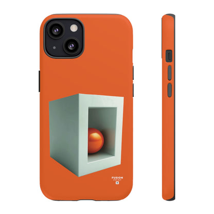 Orange Ball in a White Cube Phone Case