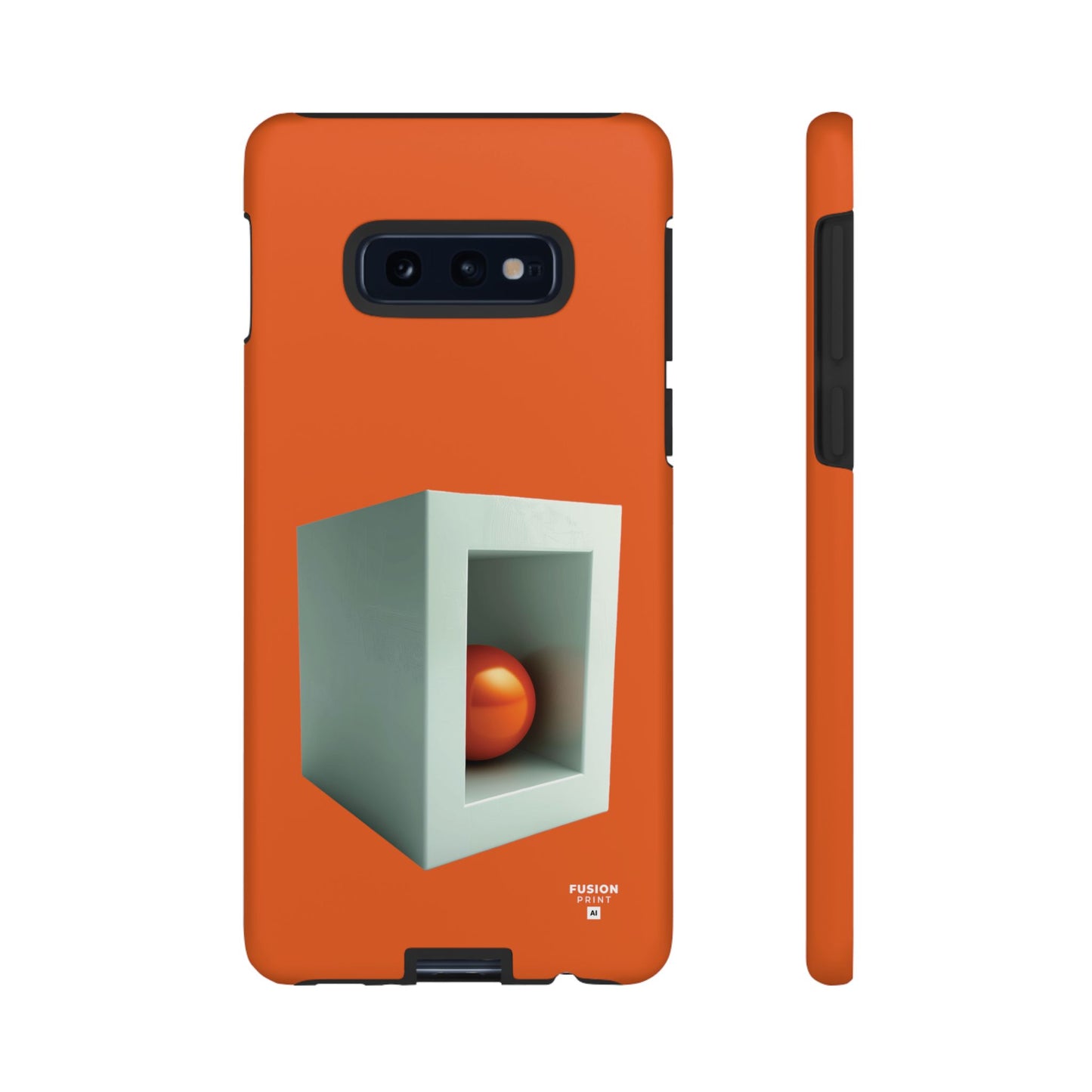 Orange Ball in a White Cube Phone Case