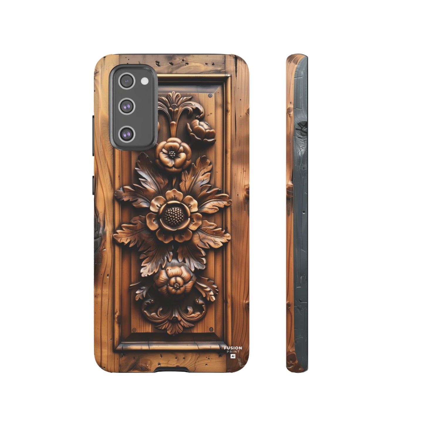 Floret Wood Carving Phone Case