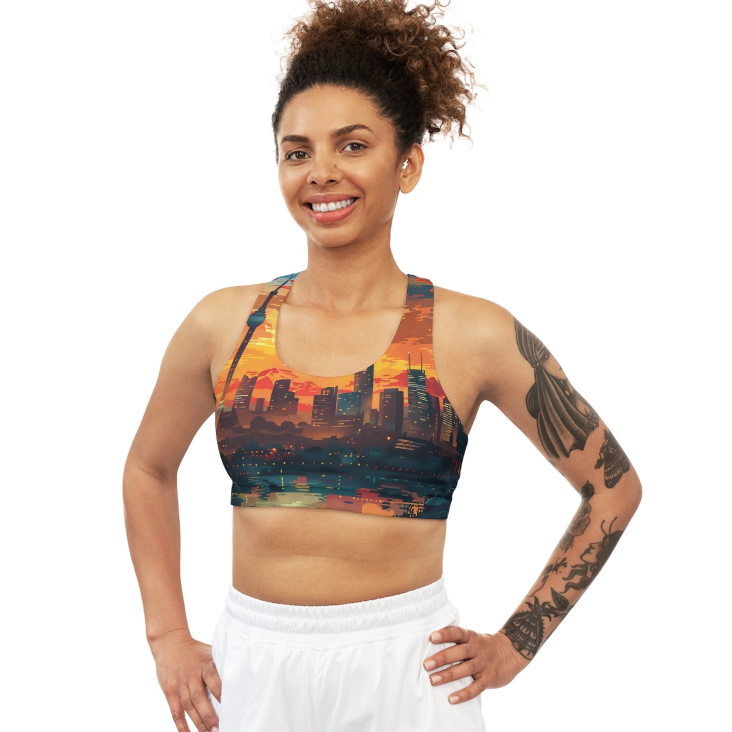 Modern Cityscape - Seamless Sports Bra