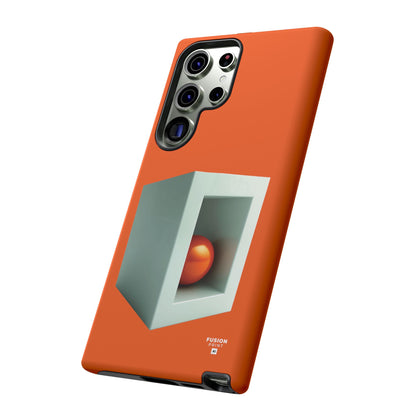 Orange Ball in a White Cube Phone Case