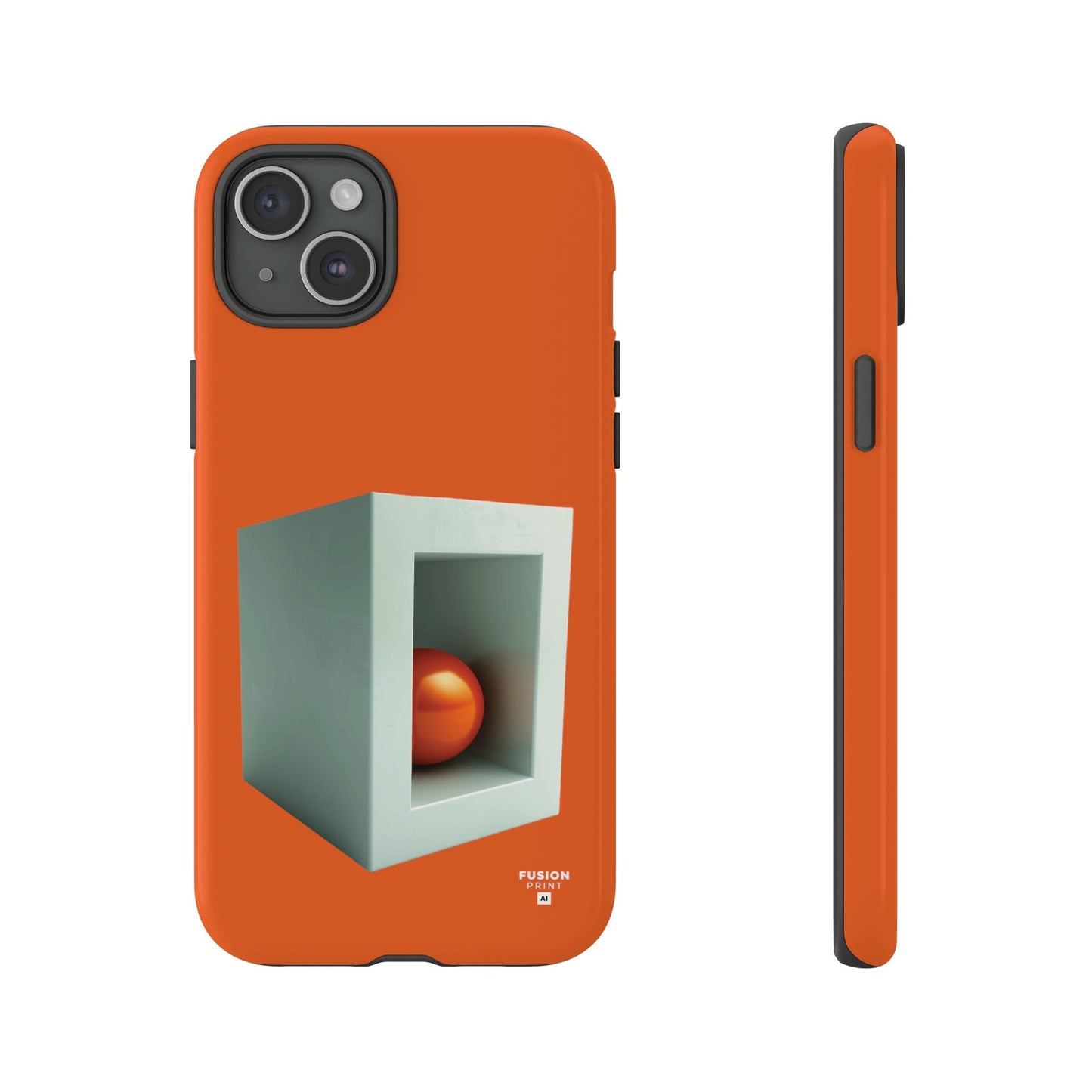 Orange Ball in a White Cube Phone Case