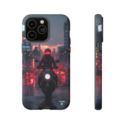 Futuristic Biker in the City Phone Case