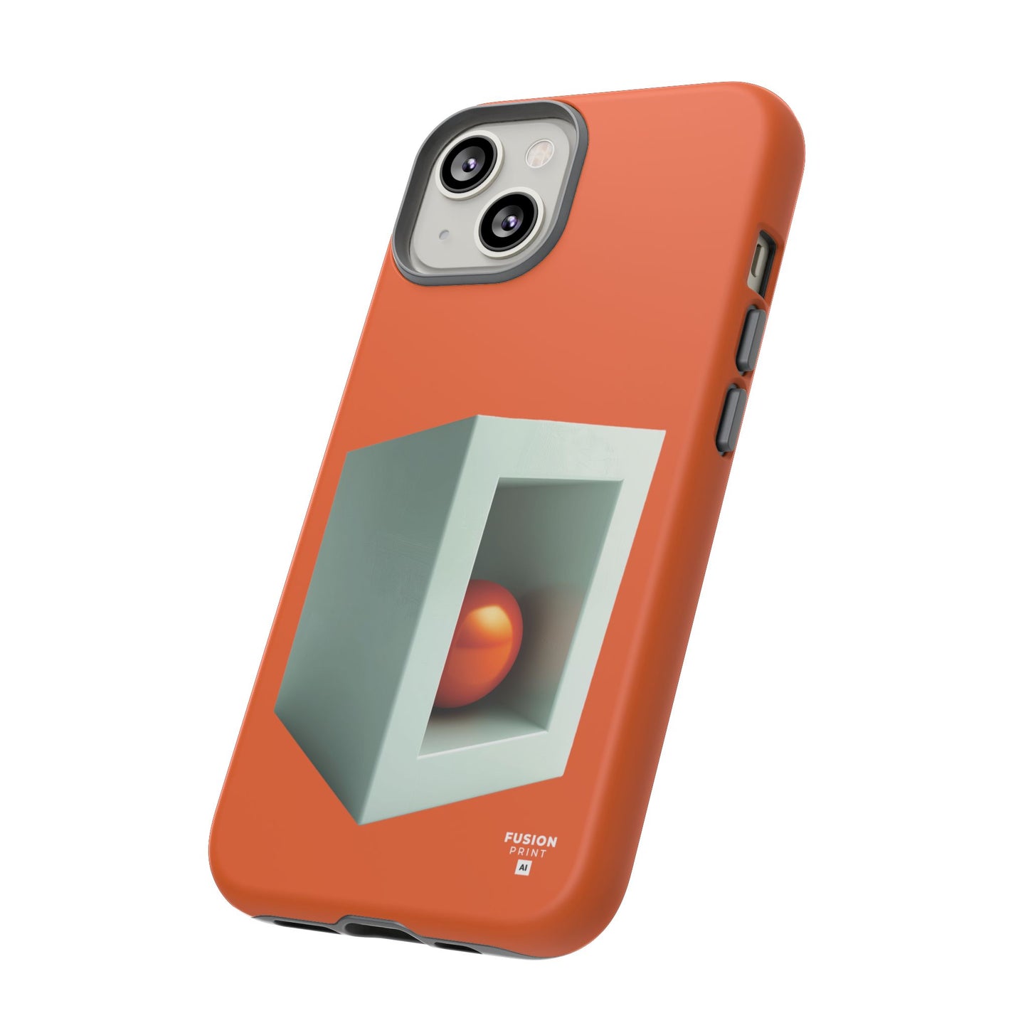 Orange Ball in a White Cube Phone Case