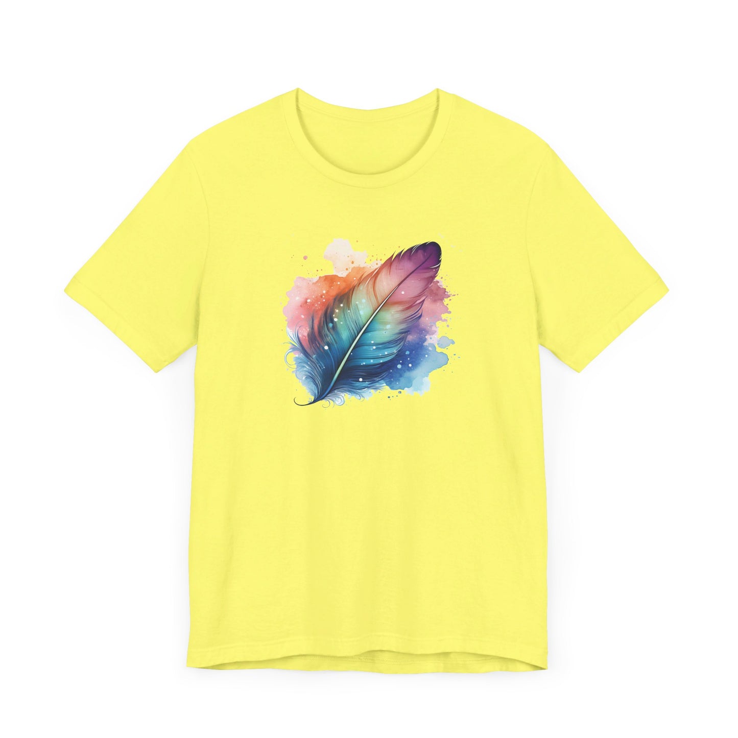 Watercolor Feather T-shirt | Short Sleeve Tee (Unisex)