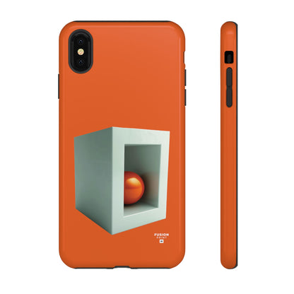 Orange Ball in a White Cube Phone Case