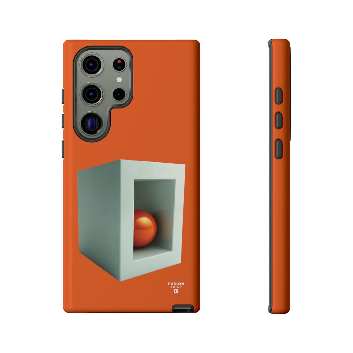 Orange Ball in a White Cube Phone Case