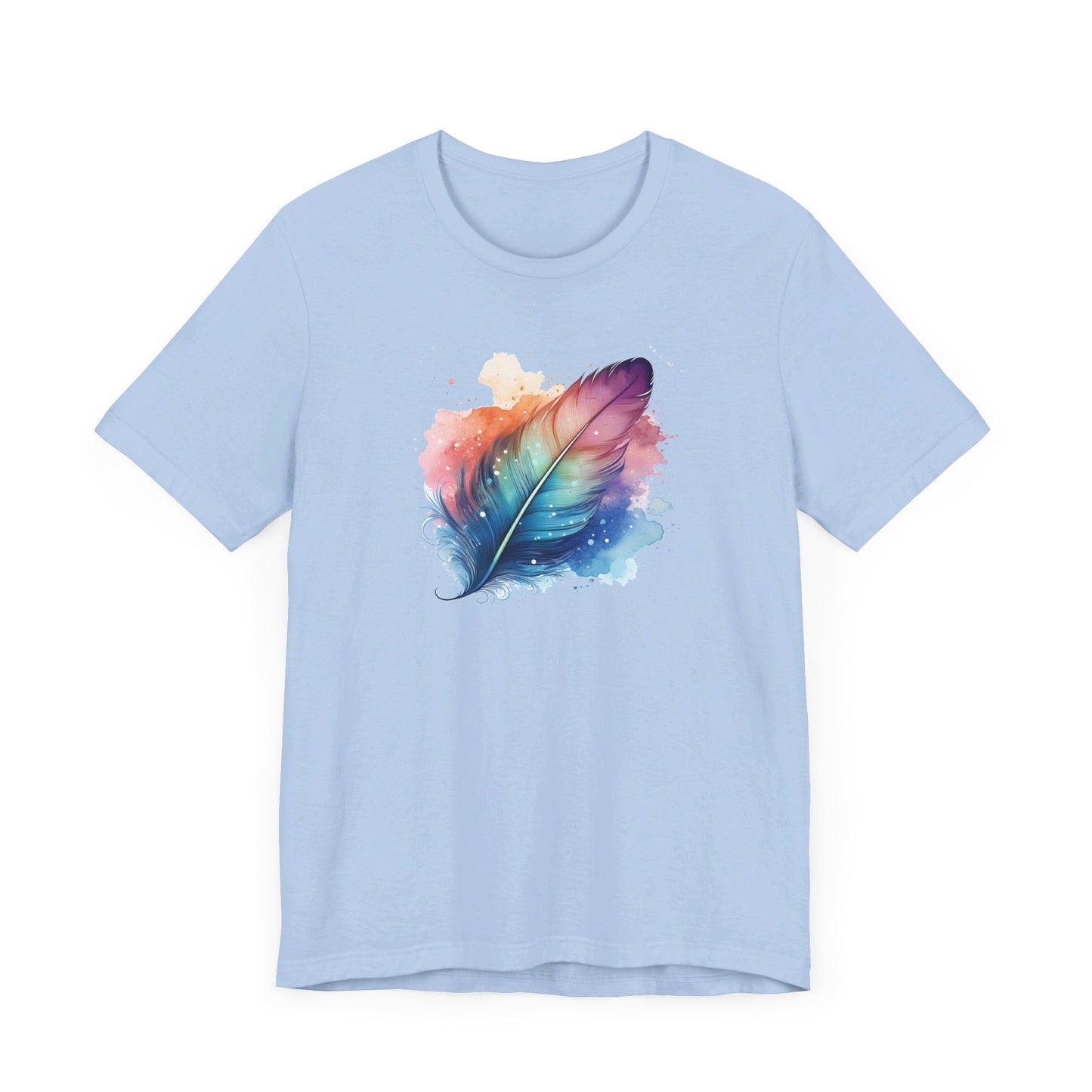 Watercolor Feather T-shirt | Short Sleeve Tee (Unisex)