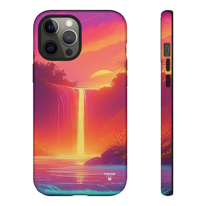 Synth-Wave Waterfall Sunrise Phone Case