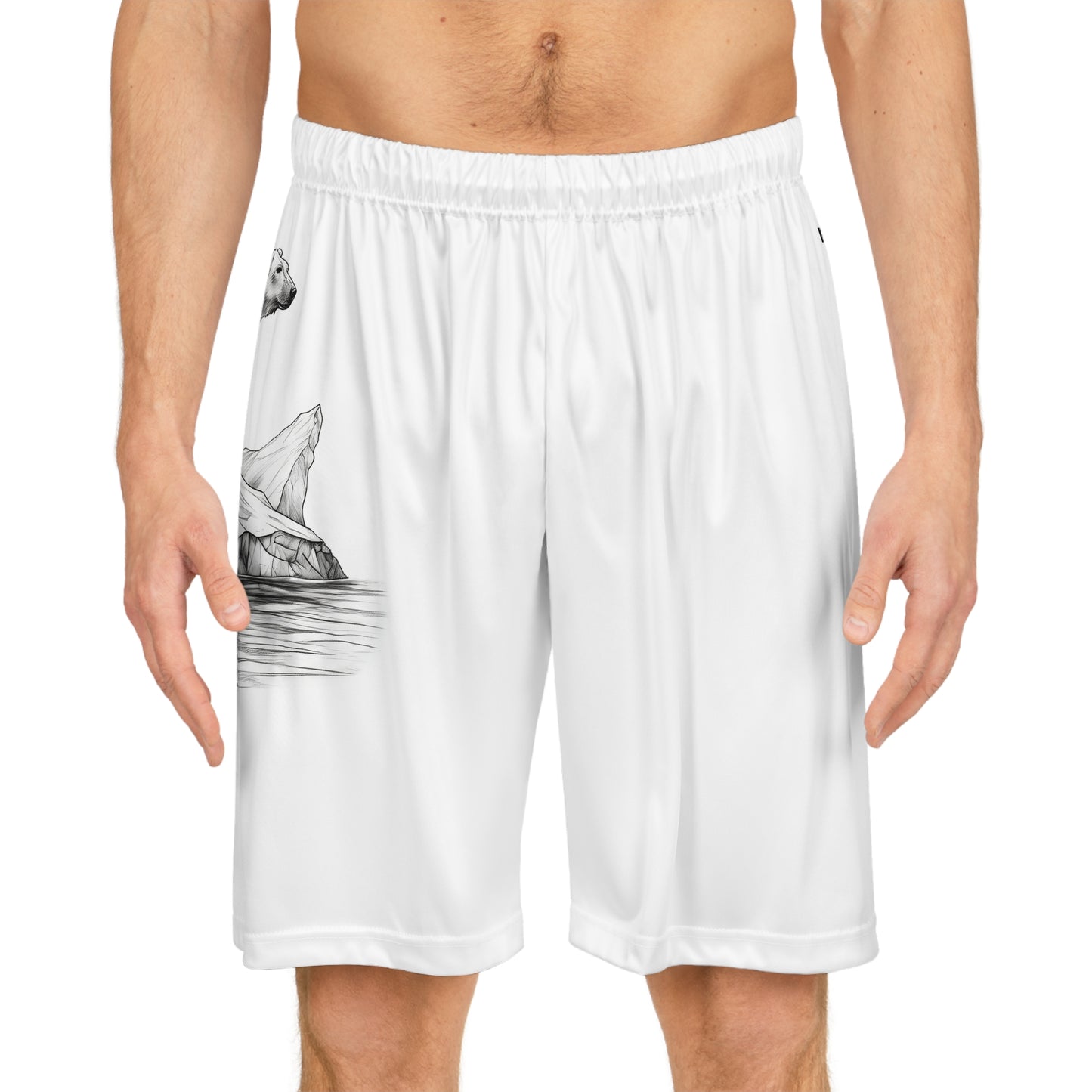 Polar Bear Floats on Iceberg - Basketball Shorts (Unisex)