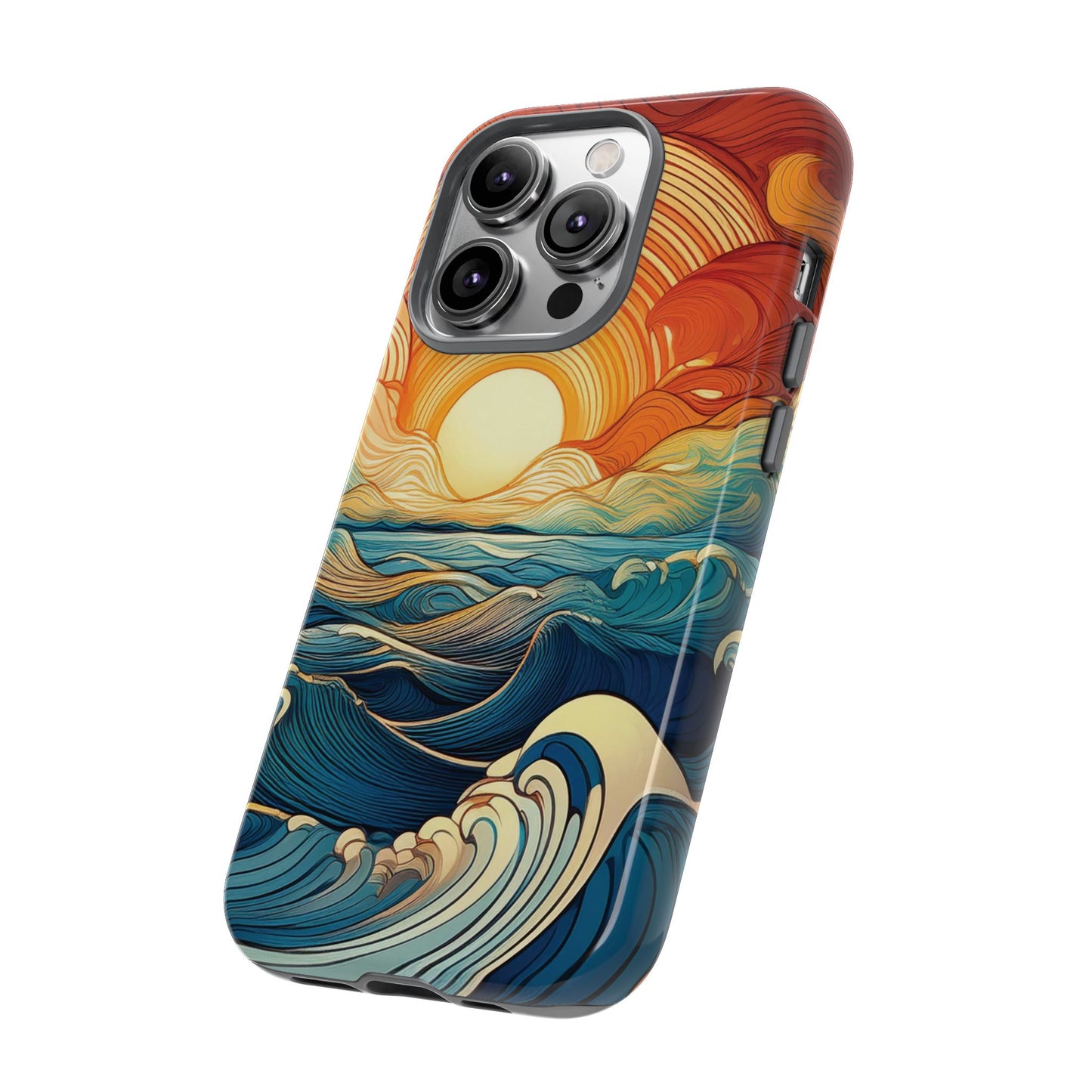 Pop Art Sunset Over the Ocean Phone Case