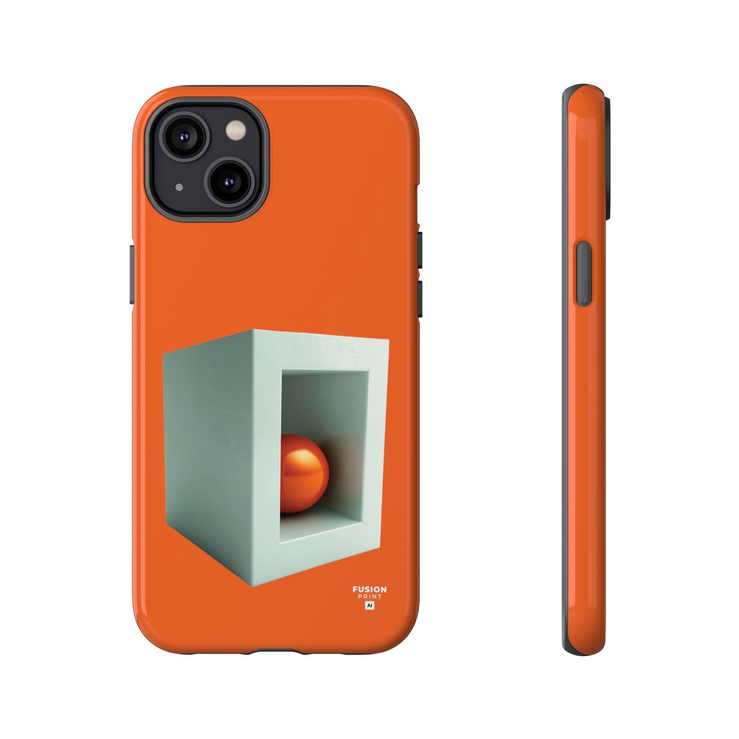 Orange Ball in a White Cube Phone Case