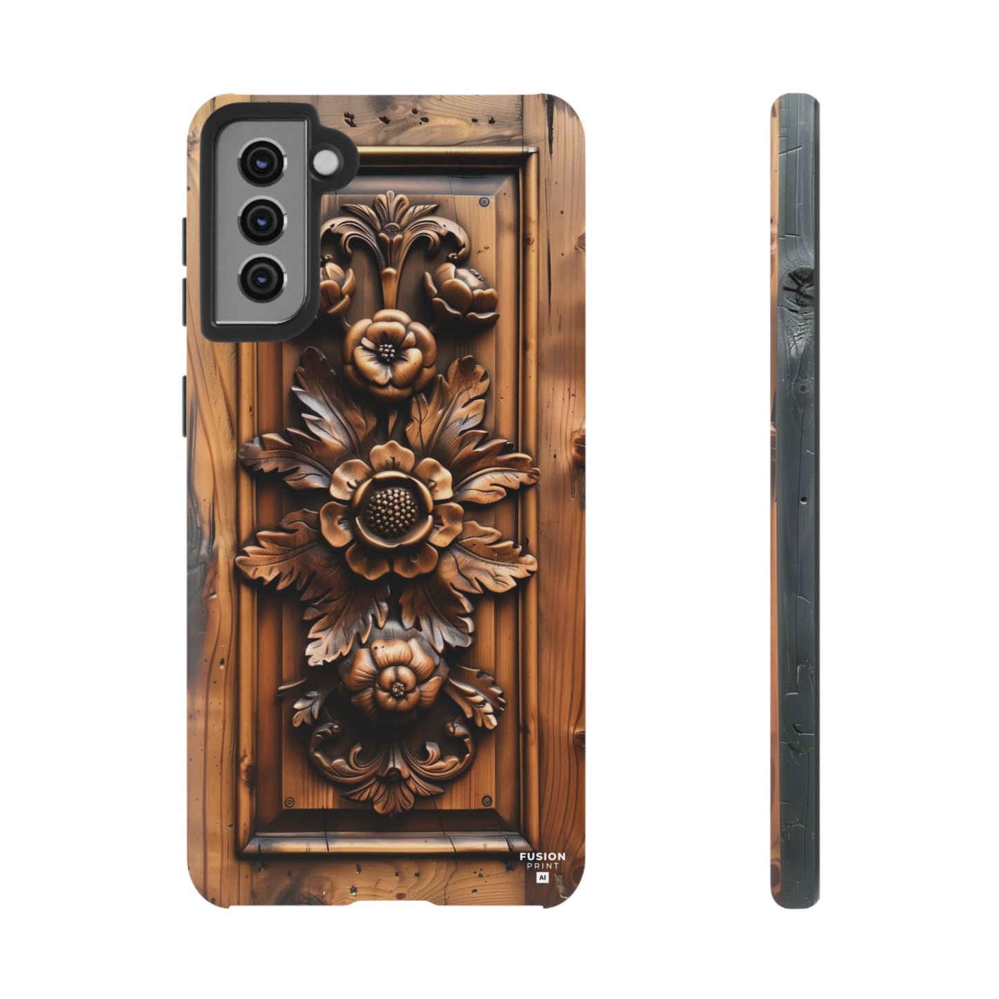 Floret Wood Carving Phone Case