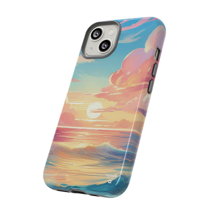 Pop Art Pastel Sky with Clouds Above the Ocean Phone Case