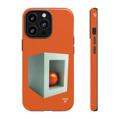 Orange Ball in a White Cube Phone Case