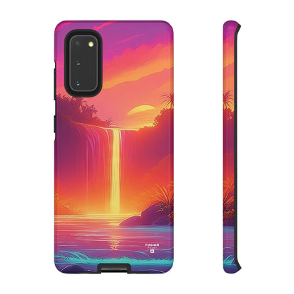 Synth-Wave Waterfall Sunrise Phone Case