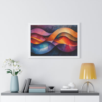 Abstract Color Waves - Framed Horizontal Poster