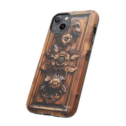 Floret Wood Carving Phone Case