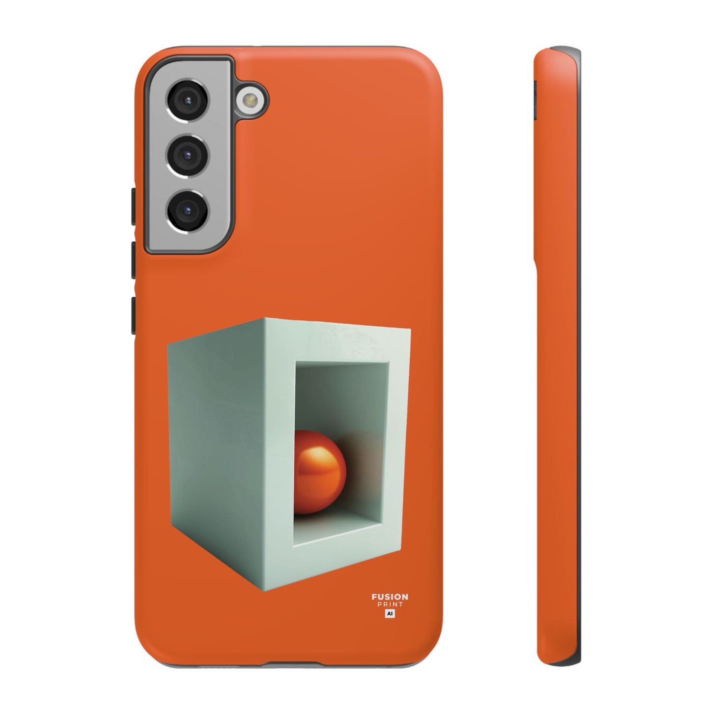 Orange Ball in a White Cube Phone Case