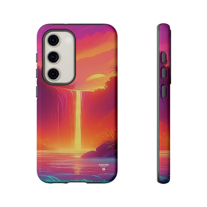 Synth-Wave Waterfall Sunrise Phone Case