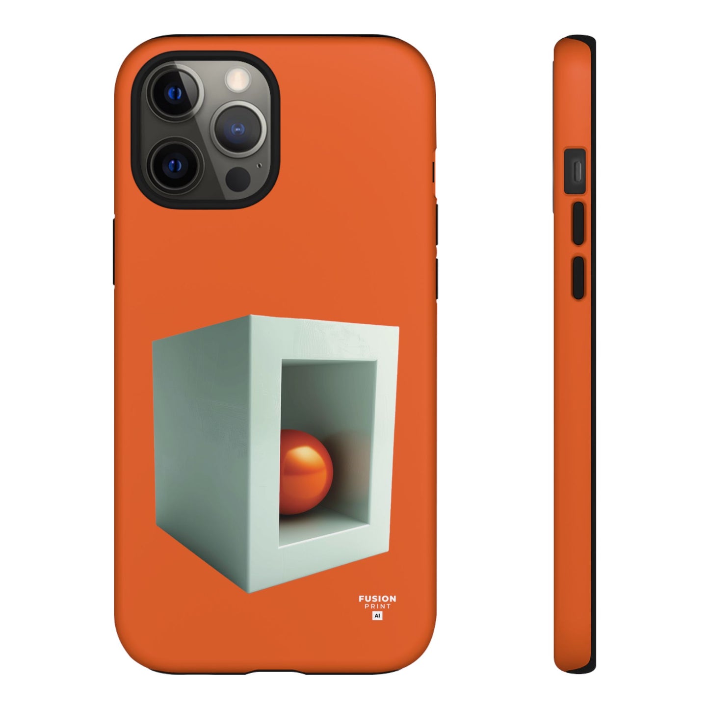 Orange Ball in a White Cube Phone Case