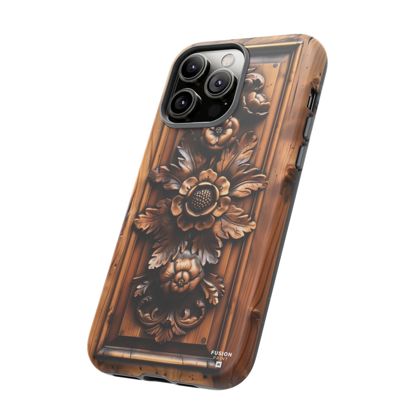 Floret Wood Carving Phone Case