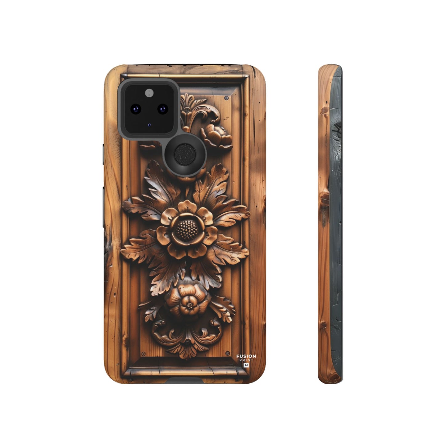 Floret Wood Carving Phone Case