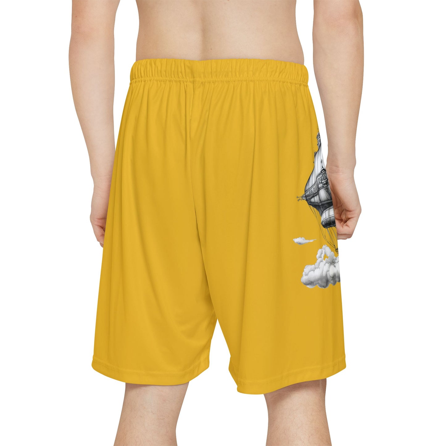 Steampunk Blimp - Men’s Sports Shorts (Yellow)