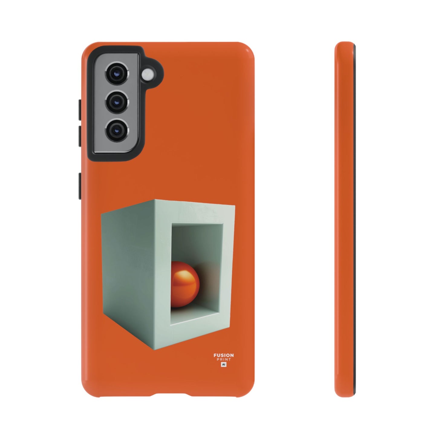 Orange Ball in a White Cube Phone Case