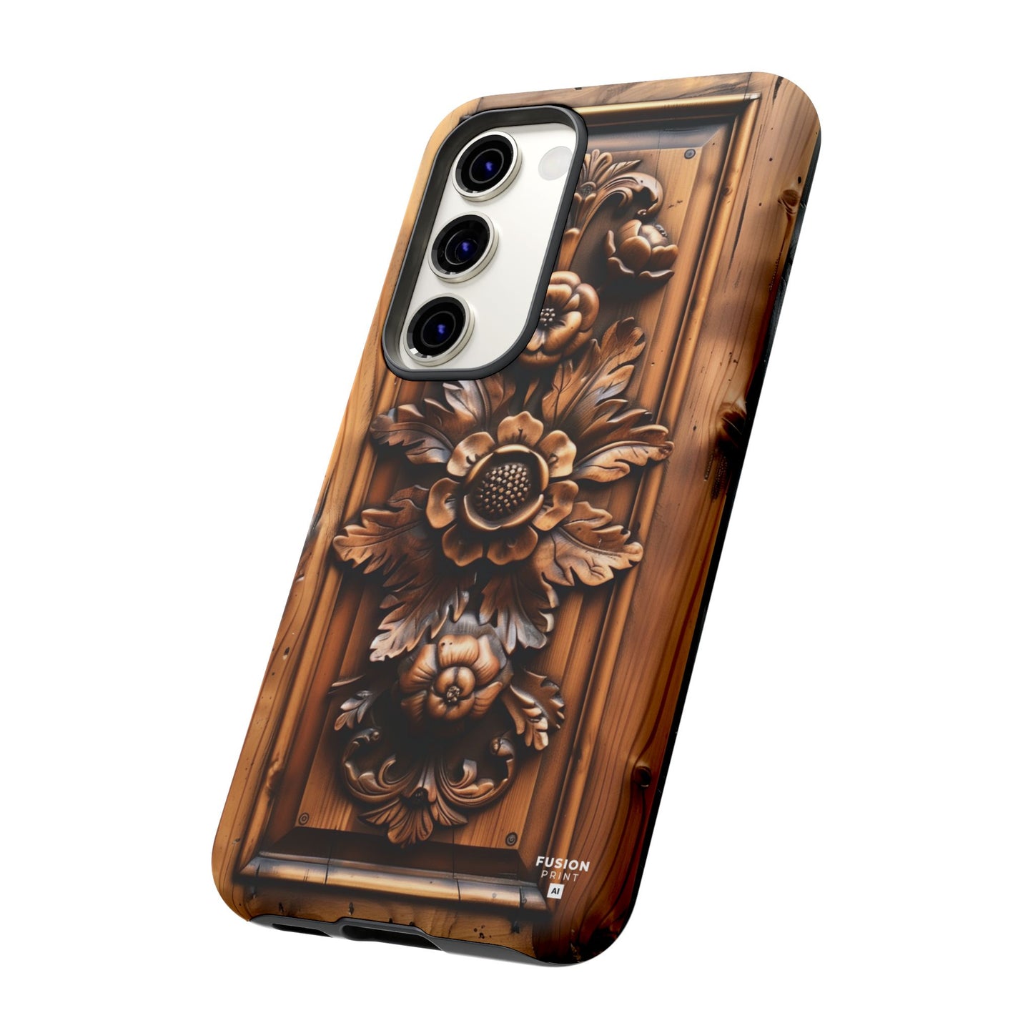 Floret Wood Carving Phone Case