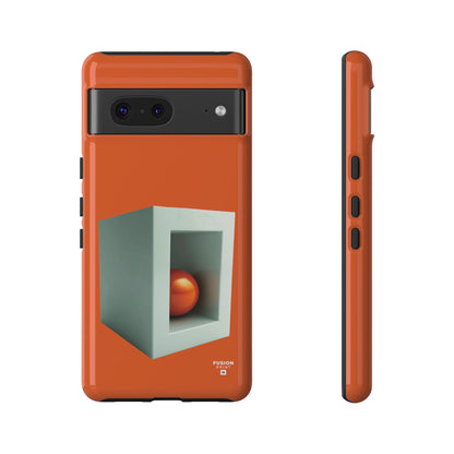 Orange Ball in a White Cube Phone Case