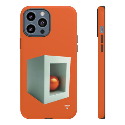 Orange Ball in a White Cube Phone Case