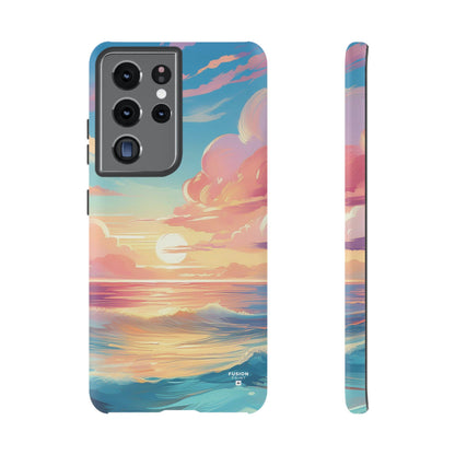 Pop Art Pastel Sky with Clouds Above the Ocean Phone Case